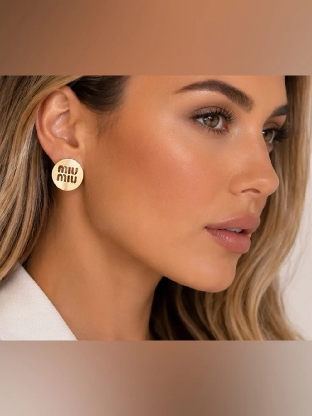 Gold Tone Round Cutout Statement Stud Earrings Minimal Chic Jewelry